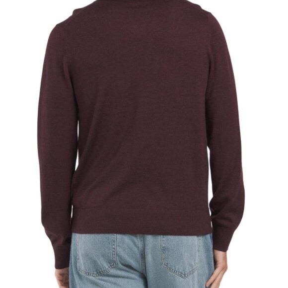 VINCE Pinot Merino Wool Blend Long Sleeve Johnny Collar Sweater